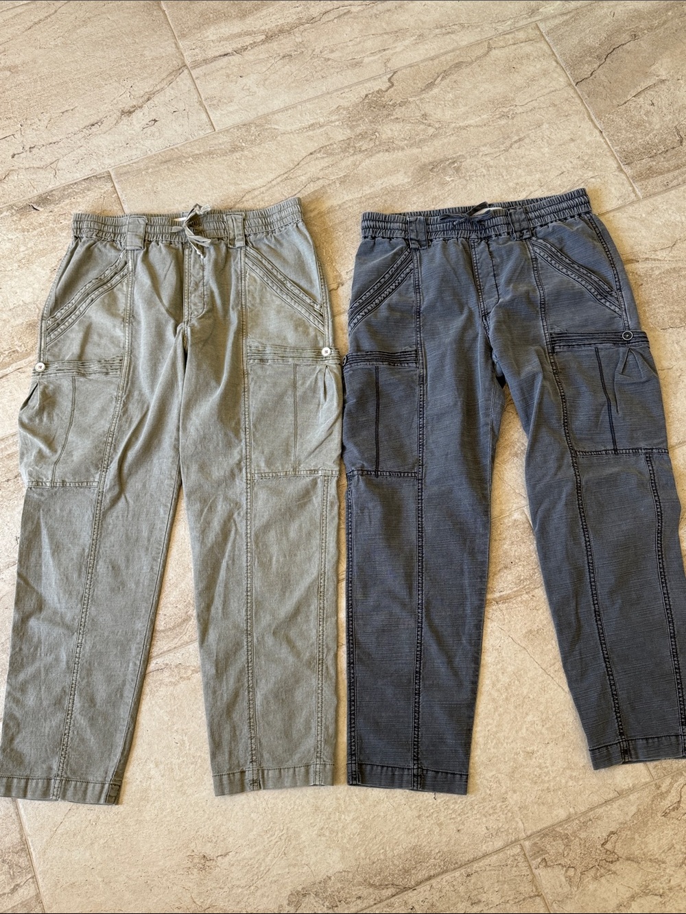 Anthropologie Women's Cargo Pants in Olive Green & Charcoal